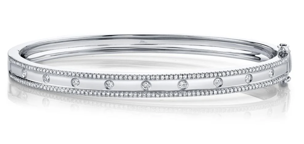 Diamond Station Bangle Bracelet