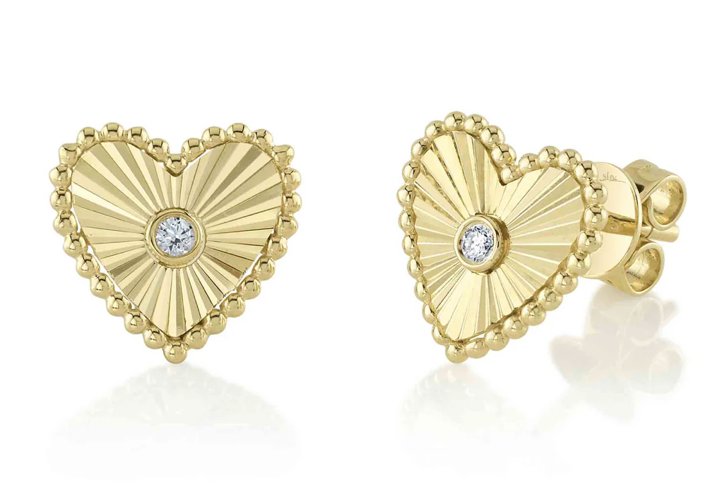 0.04CT SUNRAY HEART STUDS