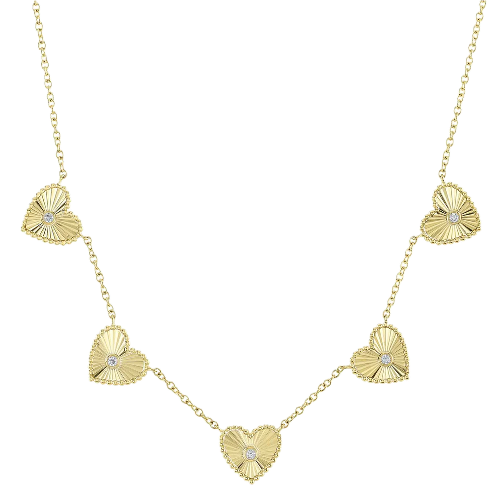 0.09CT DIAMOND BEZEL HEART NECKLACE