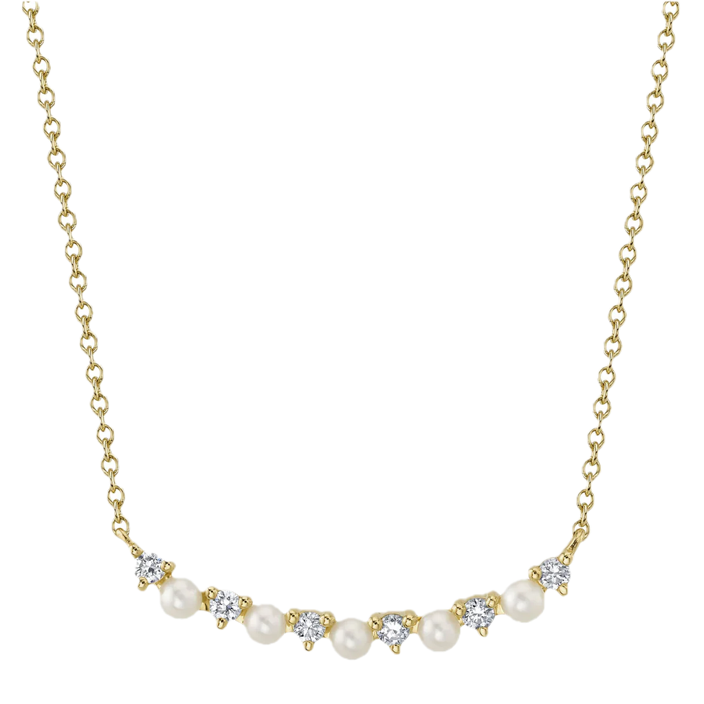 DIAMOND & CULTURED PEARL NECKLACE