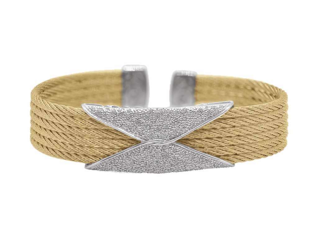 6-Row Hourglass Bracelet with 18kt Gold & Diamonds