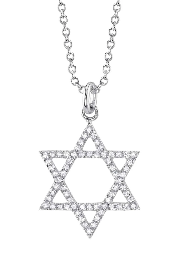 Diamond Star of David Necklace