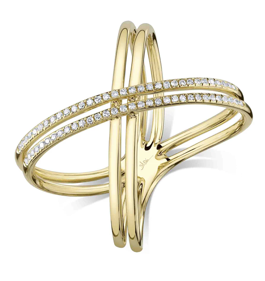 Diamond Criss Cross Ring