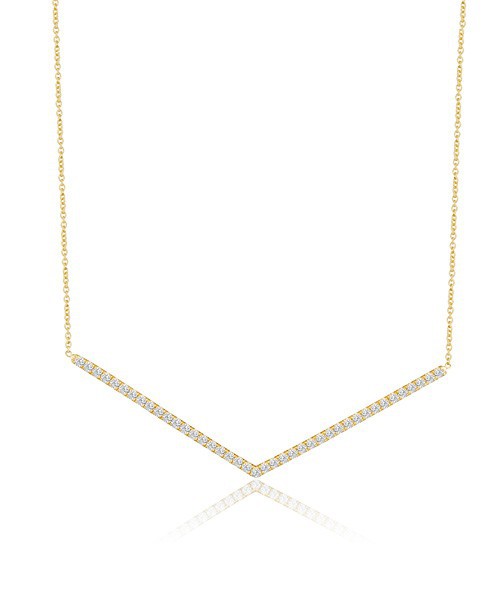 Cheveron Necklace with Diamonds