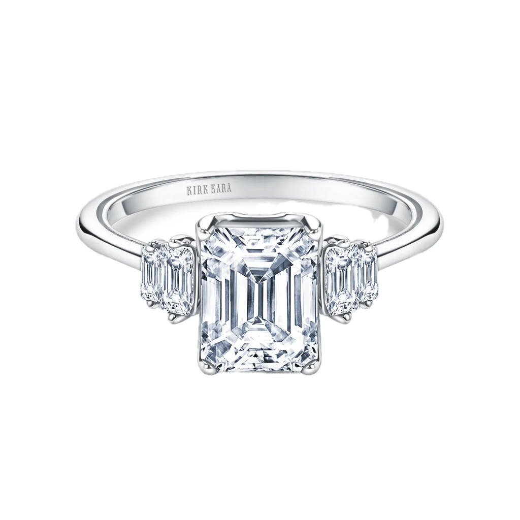 Five Stone Baguette Side Stone Diamond Engagement Ring