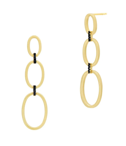 Industrial Finish Cage Linear Drop Earrings