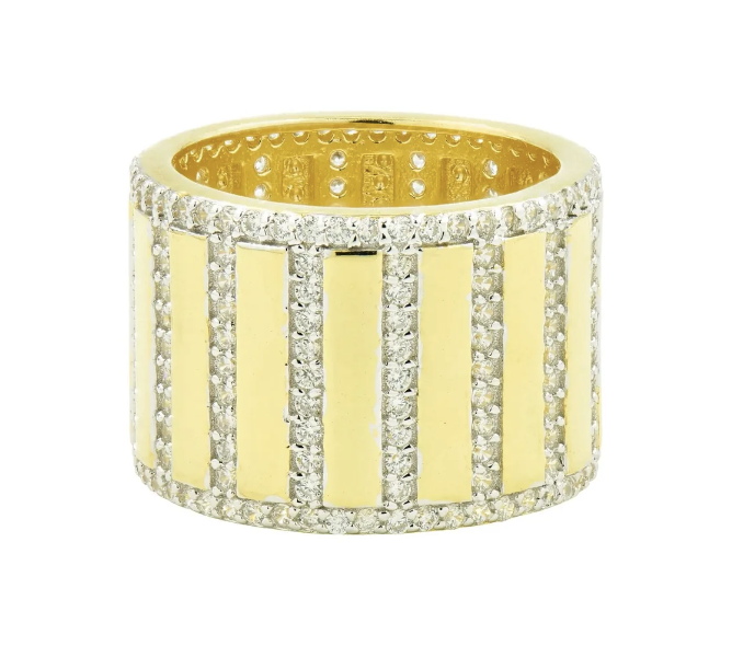 Rectangular Pavé Cigar Band Ring