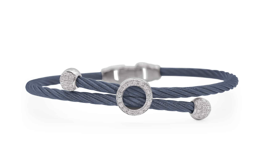 Bypass Bracelet with 18kt Gold & Diamonds