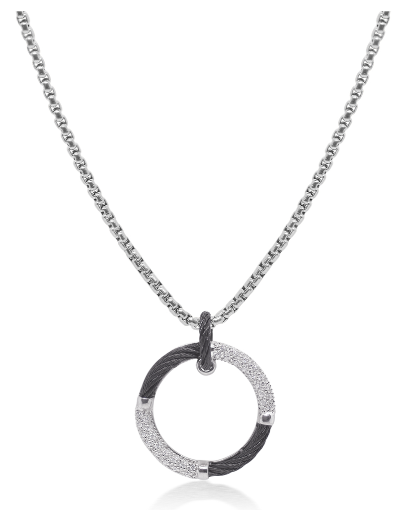 Open Circle Necklace with 14kt Gold & Diamonds