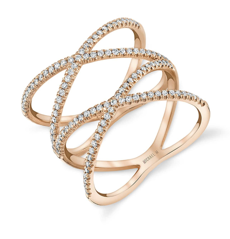 Double Diamond Criss Cross Ring