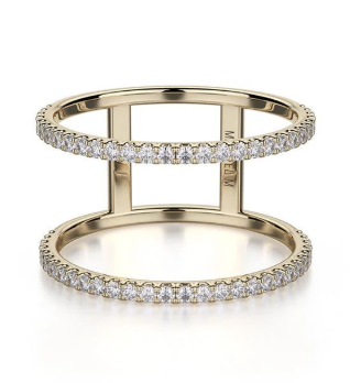 U-Set Double Row Diamond Band