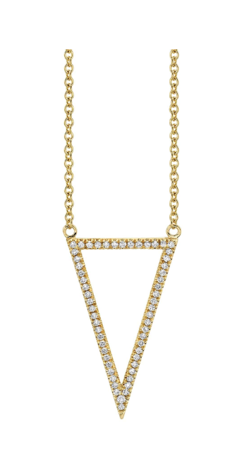 Geometric Triangle Diamond Pendant