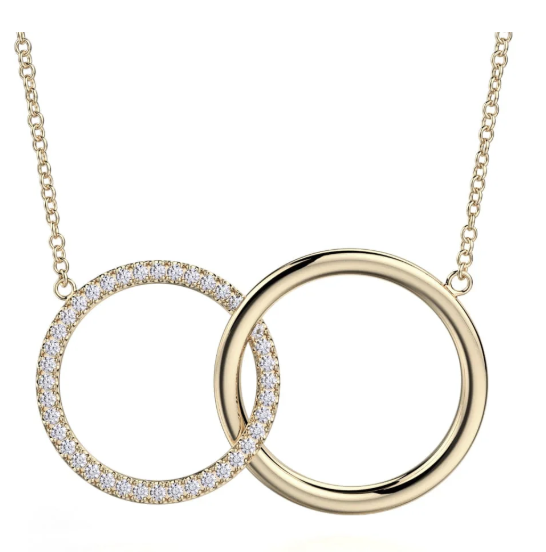 Double Diamond Circle Necklace