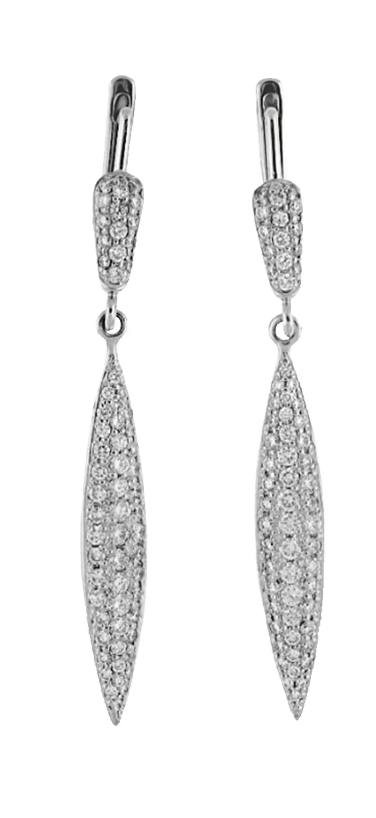 Pave Diamond Dainty Dagger Earrings