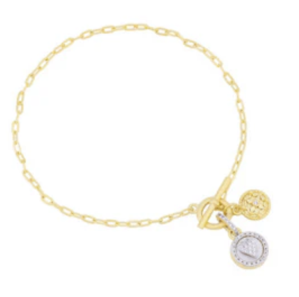FR Sentiments heart charm chain bracelet