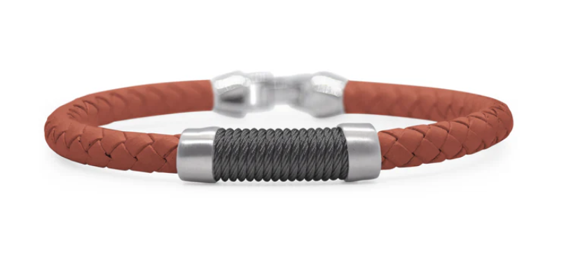 Men's Leather & Twisted Cable Bracelet