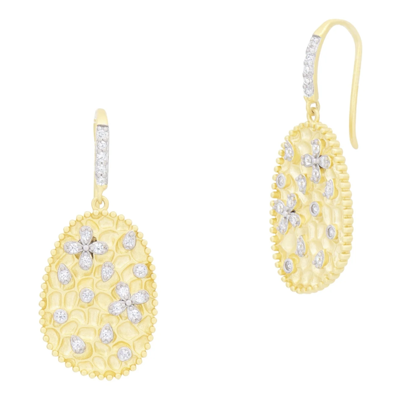 Streets in Bloom Textured Fish Hook Earrings