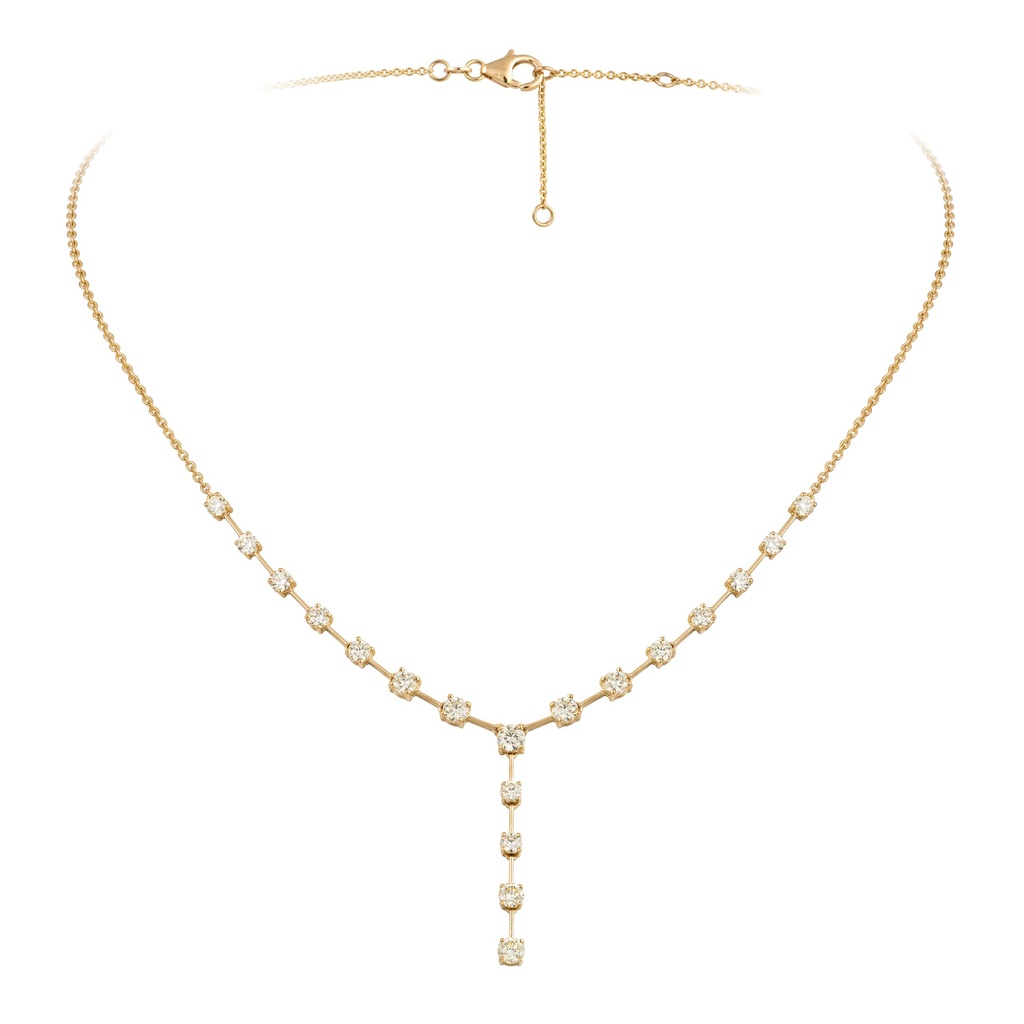 Yellow Diamond Lariat Necklace