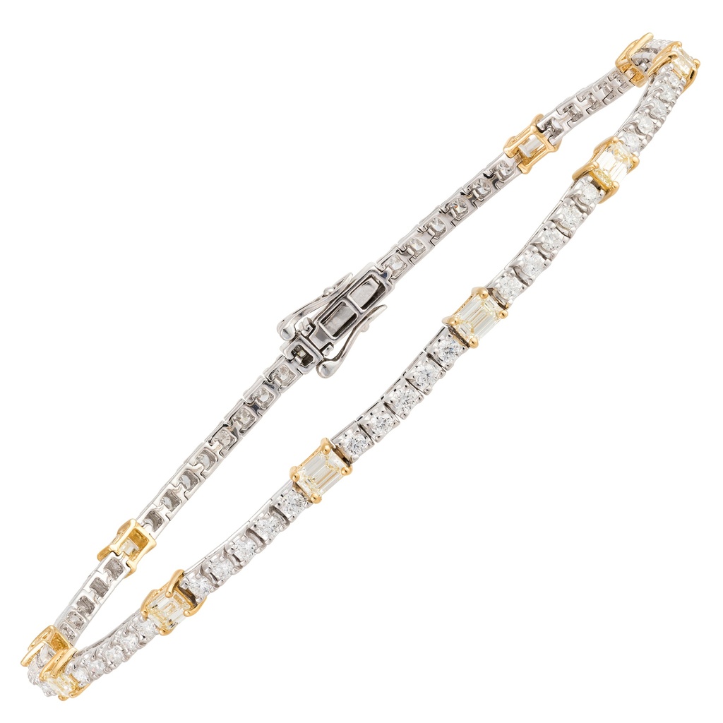 Yellow Diamond Baguette on YG Tennis Bracelet