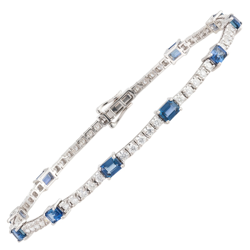 Emerald Sapphires on Tennis Bracelet