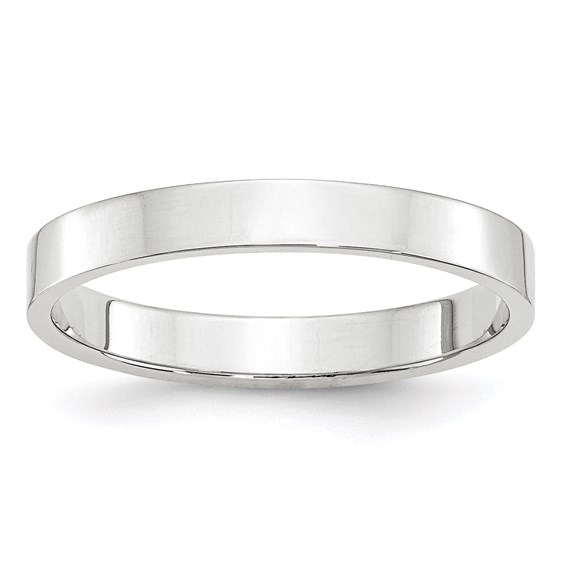 14K White Gold 3mm Flat Band