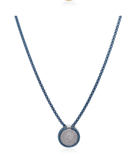 Round Pave Double Frame Necklace