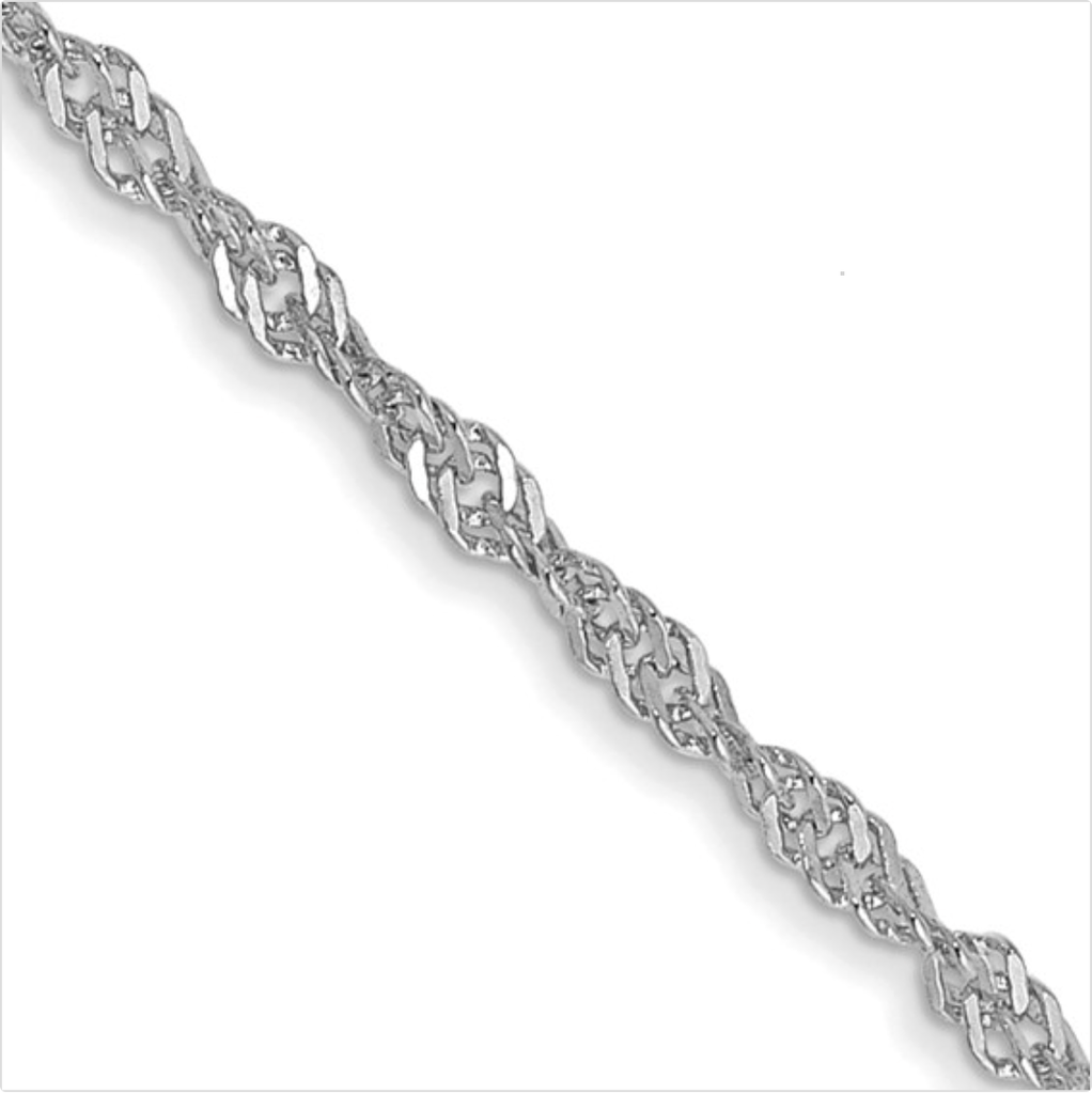 14k WG 1.4mm Singapore Chain