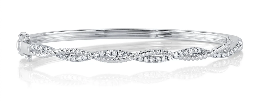 0.53Ct 14kt Twist Diamond Bangle