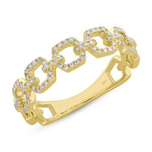 Kate Collection 14k Gold Diamond Link Ring 0.22ct