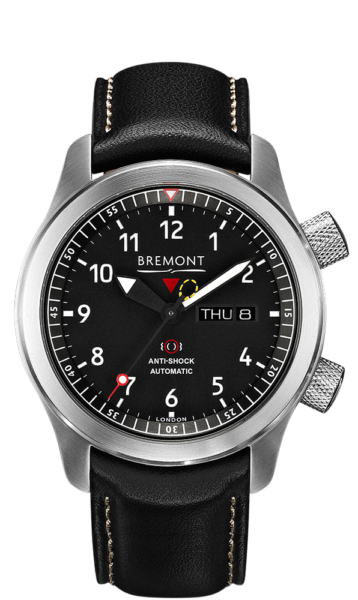 Bremont Michael Baker Stainless Steel Orange Case W/Black Dial On Black Strap