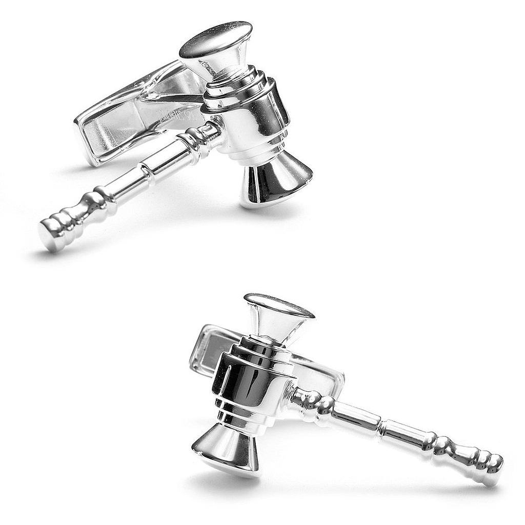 Stainless Steel Legal Gavel Cufflinks
