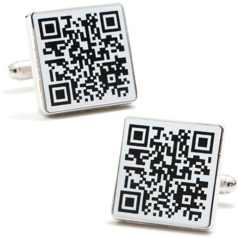 Stainless Steel Qr Code Cufflinks