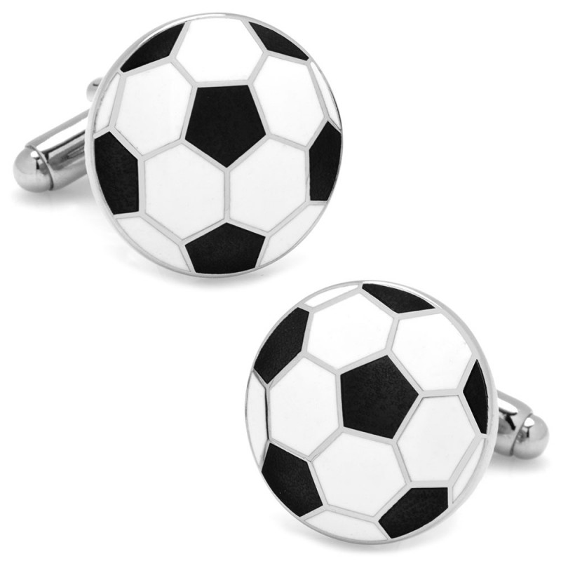 Sterling Silver Plate Soccer Ball Cufflinks
