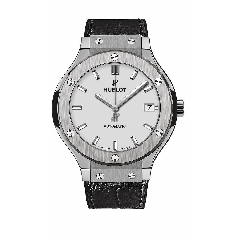 Hublot Classic Fusion 42m Titanium W/Silvered Opalin Dial