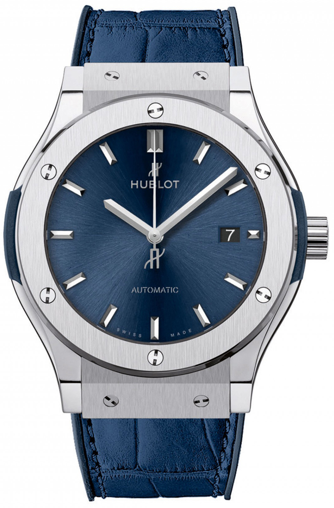 Hublot Classic Fusion Titanium 42m W/Sunray Blue Dial