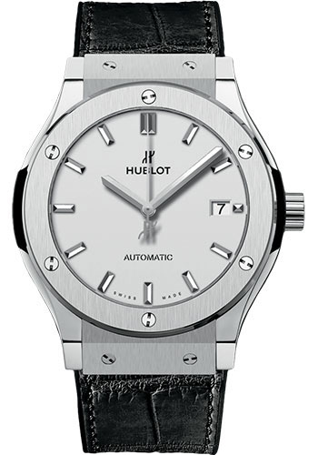 Hublot Classic Fusion 45m Titanium Auto W/Silvered Opalin Dial