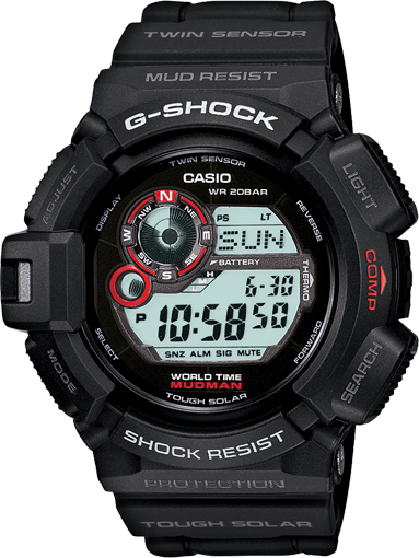 G-Shock Mudman Scorpion All Black W/Red