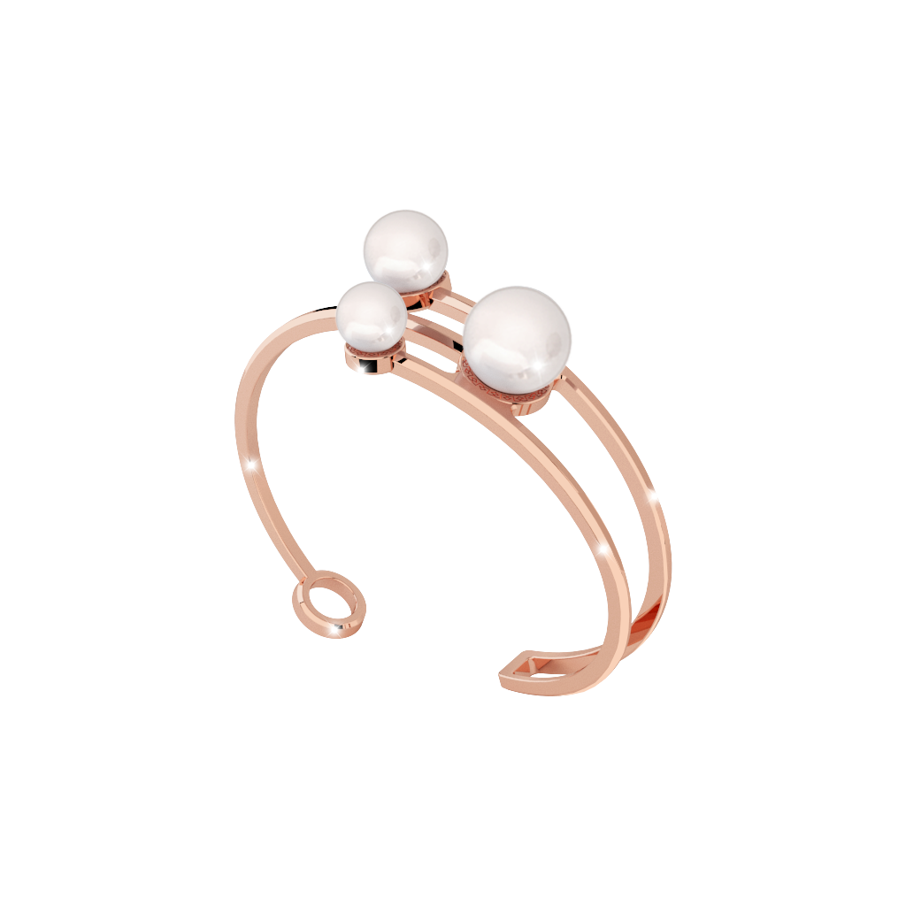 Rebecca Bronze Bangle W/3 Pearls