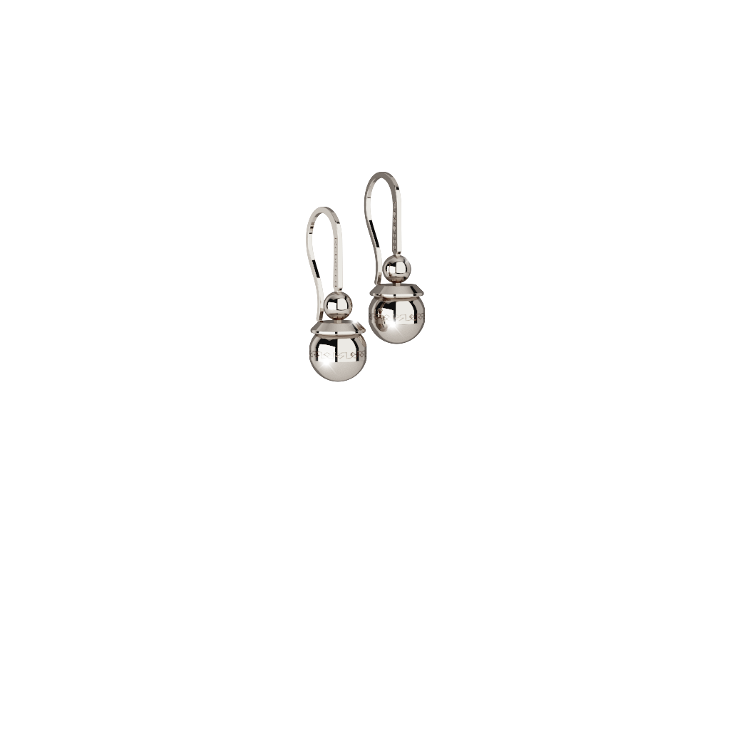 Rebecca White Gold Plated Danle Earrings W/Silver Prl