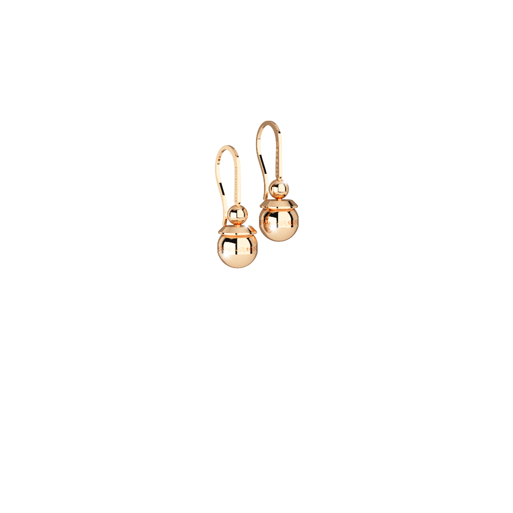Rebecca Yellow Gold Plated Dangle Earrings W/Yg Plated Pearl