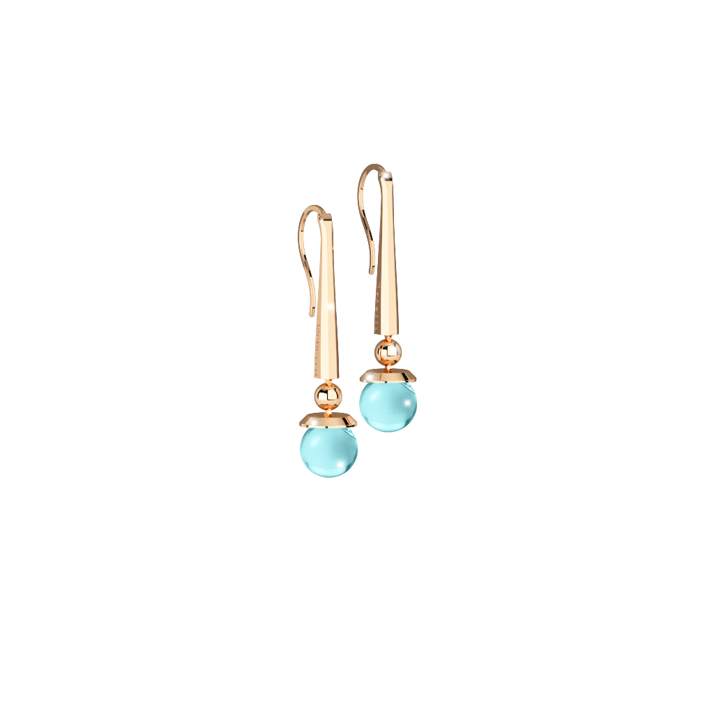 Rebecca Yellow Hook Earrings W/Lt Blue Stone