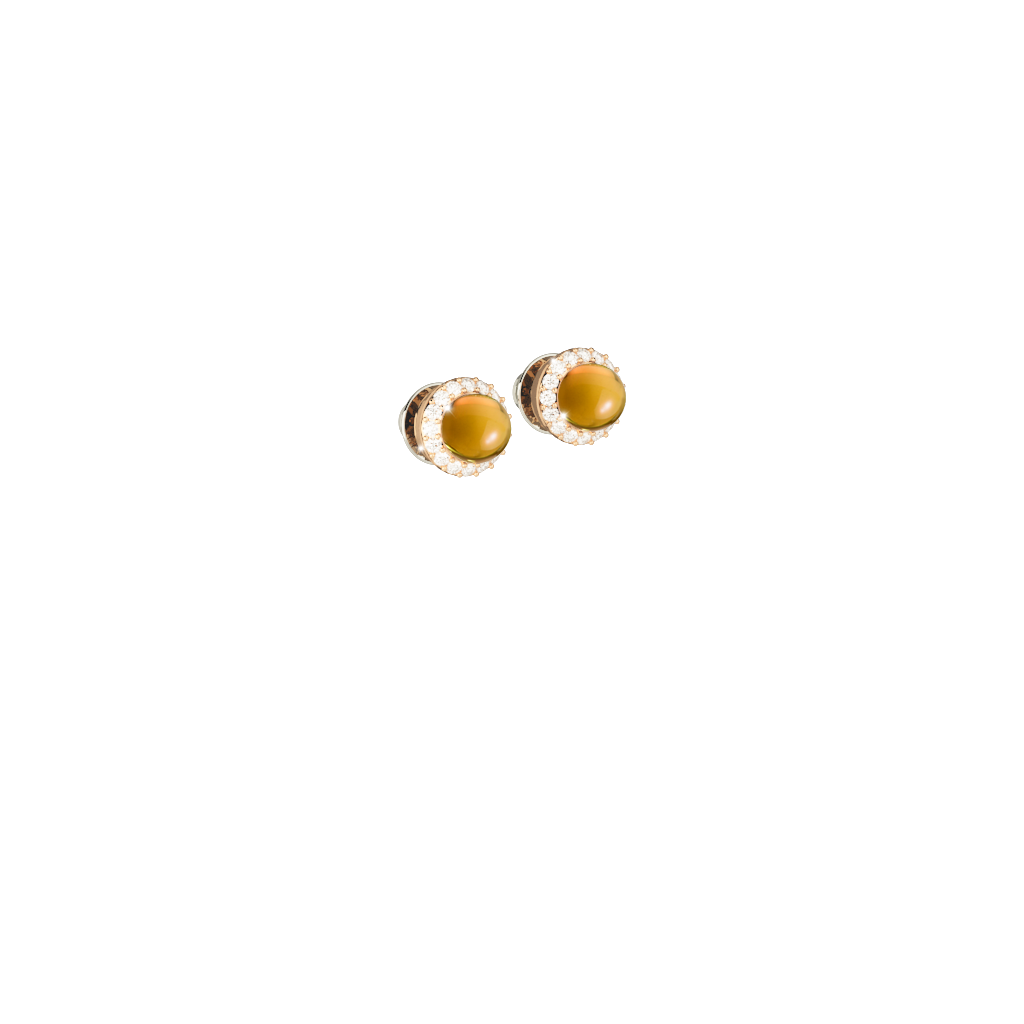 Rebecca Yellow Cab Studs W/Swarovsky Surround