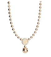 Rebecca Yellow Gold Plate Beaded Necklace W/Yg Plate Prl