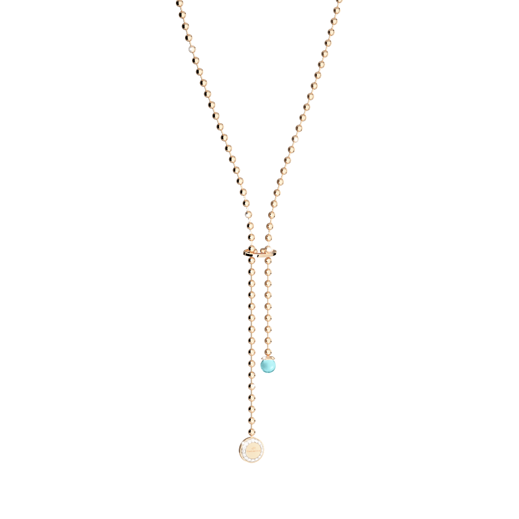 Rebecca Yellow Gold Plated Blvd Stone Adj Necklace W/Blue Stone