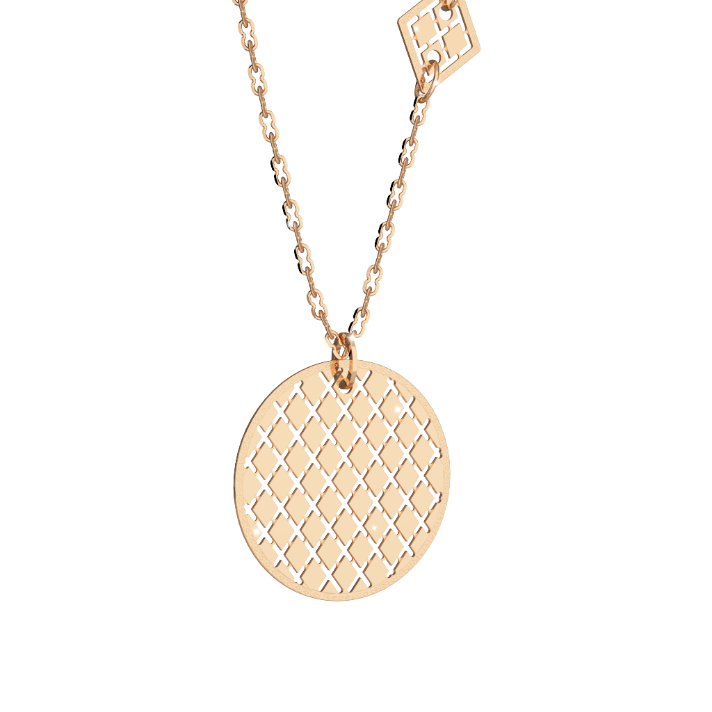 Rebecca Yellow Gold Plated Necklace W/Medallion Pendant