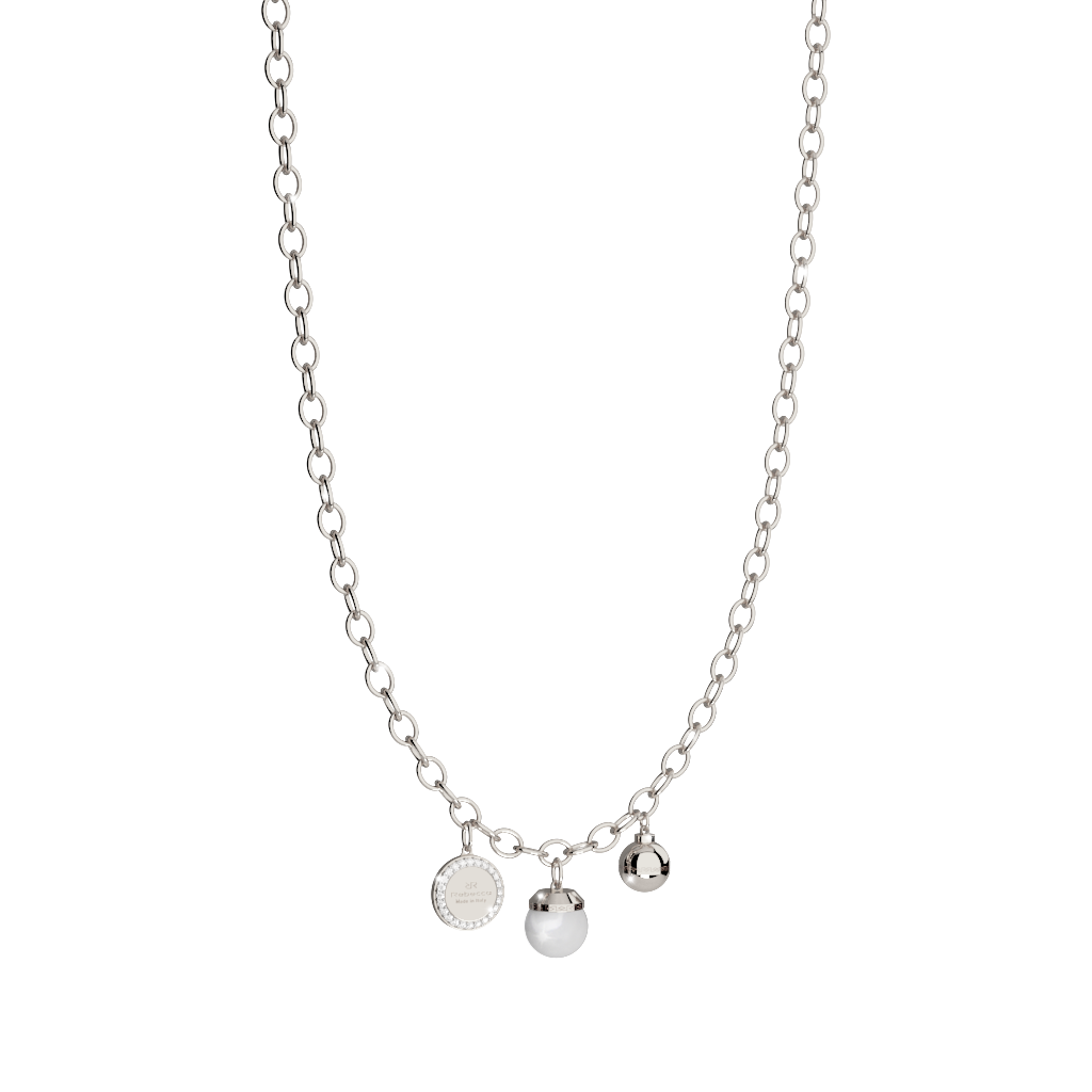 Rebecca Long Stainless Steel Necklace W/3 Dangles