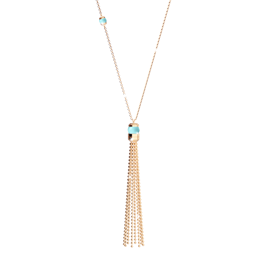 Rebecca Lariat In Rose 2 Grn In Chain & 1 At Bottom