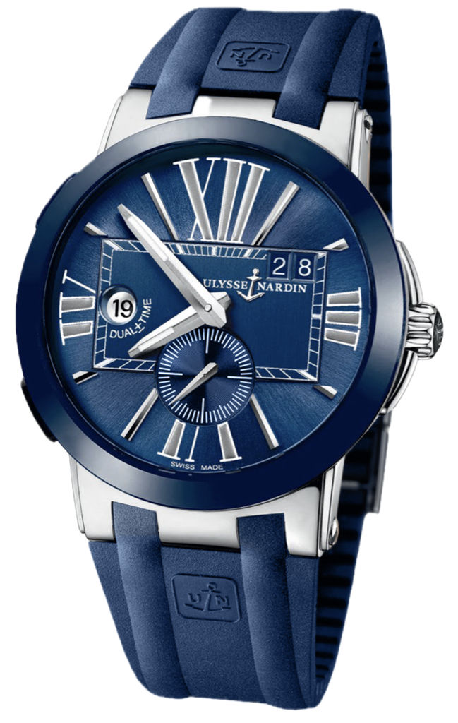 Ulysse Nardin Executive Dual Time 43m W/Big Date & Small Seconds Stainless Steel/Cer Case & Blue Dial