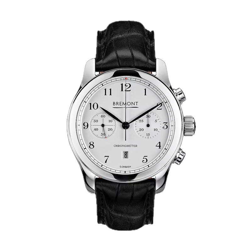 Bremont Chronograph High Polished Case & White Dial Black Calf