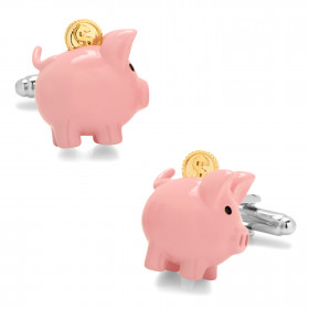 3d Piggy Bank Cufflinks